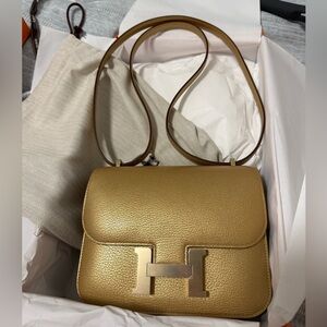 Hermes Gold Shoulder Bag